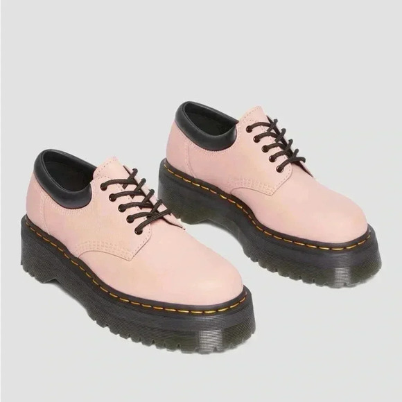 NEW Dr. Martens 8053 Quad Leather Platform Pink/Peach Women’s Sz 5 Men’s 4 - Picture 1 of 9